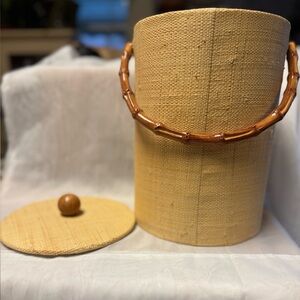 Elegant Tan Ice Bucket with Lid